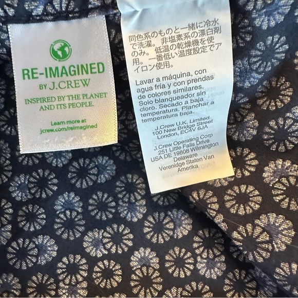 J Crew Flex Washed Floral Button Front Shirt Men Medium Daisy Navy Blue(K) - Picture 7 of 7